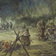 Artist’s impression of the Neanderthal child burial at the Ferrassie rock shelter some 41,000 years ago.